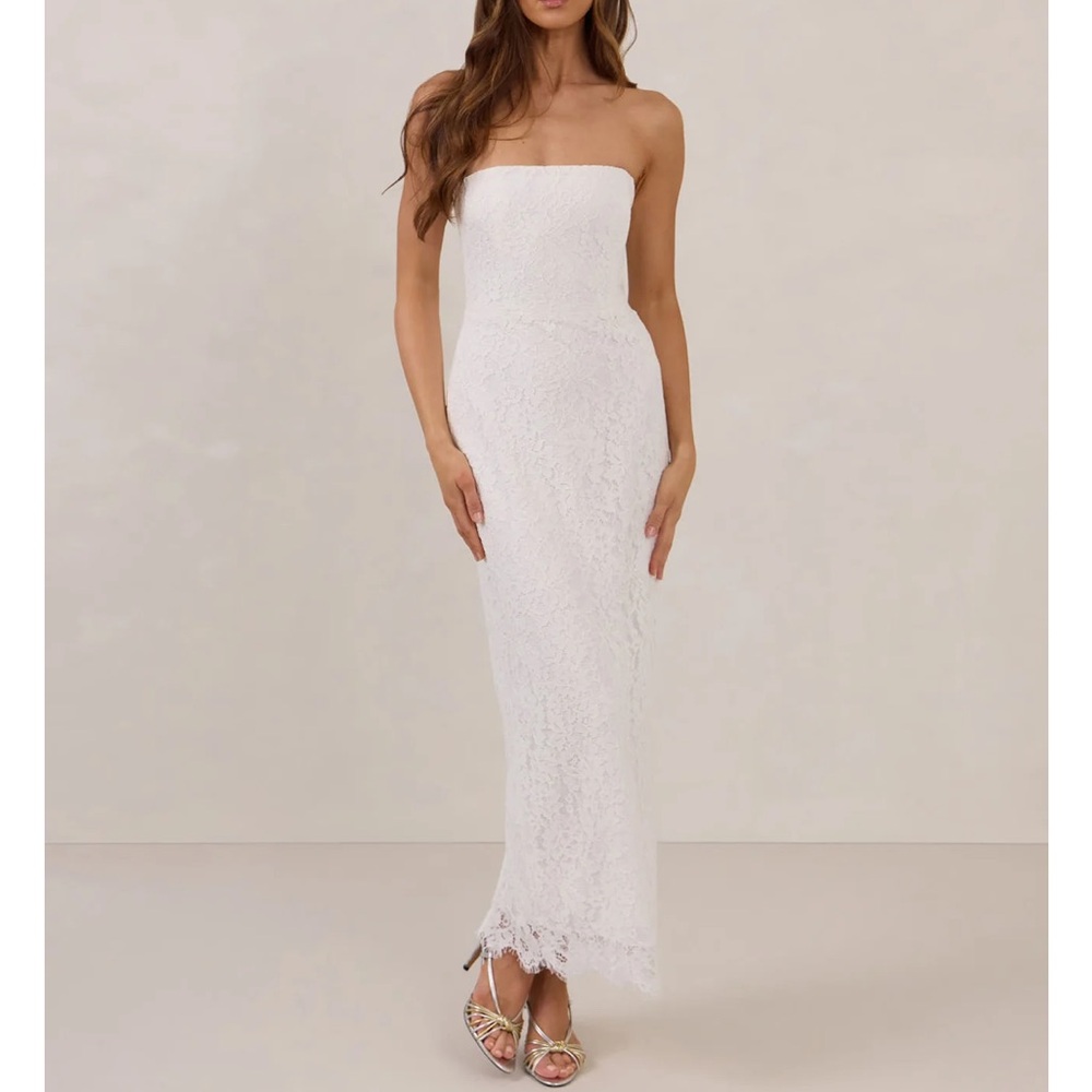 Park & Fifth Strapless White Lace Gown